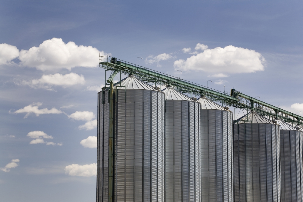 DPI1876827LARGE Calgary, Alberta, Canada - A Row of Large Grain Bins Poster Print, 38 x 24 - Large