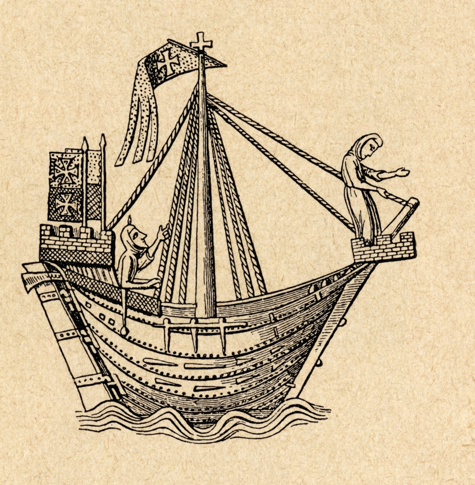 Picture of Posterazzi DPI1877586 A 14th Century Sailing Ship of The Hanseatic League. After A 14th Century Woodcut From Sveriges Historia By Otto Sjogren Published Malmo 1938 Poster Print, 14 x 14