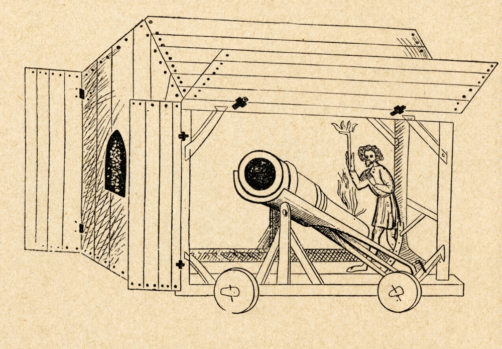 Picture of Posterazzi DPI1877590LARGE A Medieval Mobile Cannon Being Fired From A Portable Shed From Sveriges Historia By Otto Sjogren Published Malmo 1938 Poster Print&#44; 34 x 24 - Large