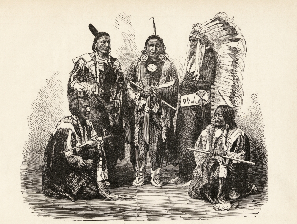 A Group of Sioux Indians Poster Print, 32 x 24 - Large