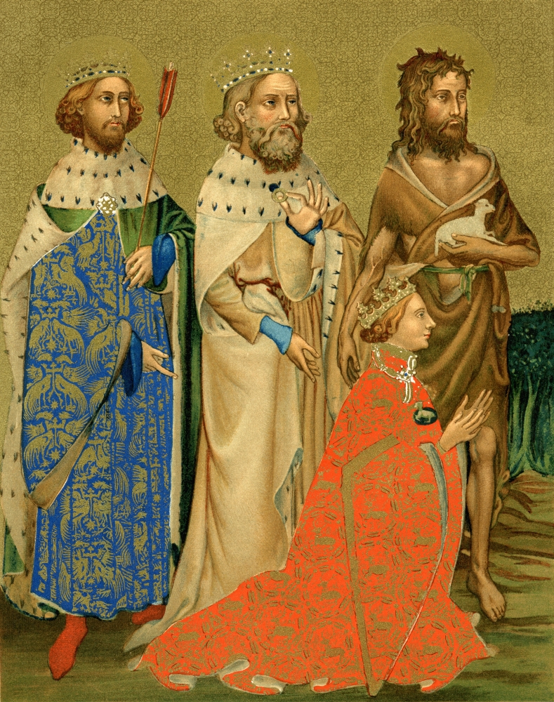 Picture of   Richard II & His Patron Saints. Richard Ii&#44; 1367 to 1400 King of England From The Book Short History of The English People by J.R. Green Published London 1893 Poster Print&#44; 13 x 16