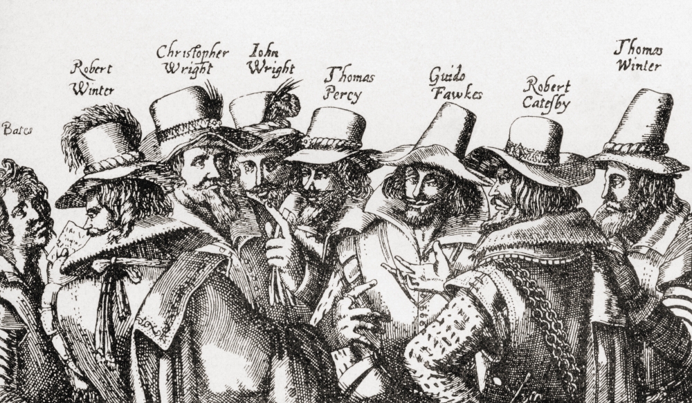 The Gunpowder Plotters From Left to Right Thomas Bates Robert Winter Poster Print - 19 x 11