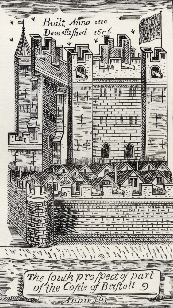 Picture of   Bristol Castle&#44; England. After James Millerds Map of Bristol In 1673 From The Book Short History of The English People by J.R. Green Published London 1893 Poster Print&#44; 22 x 38 - Large