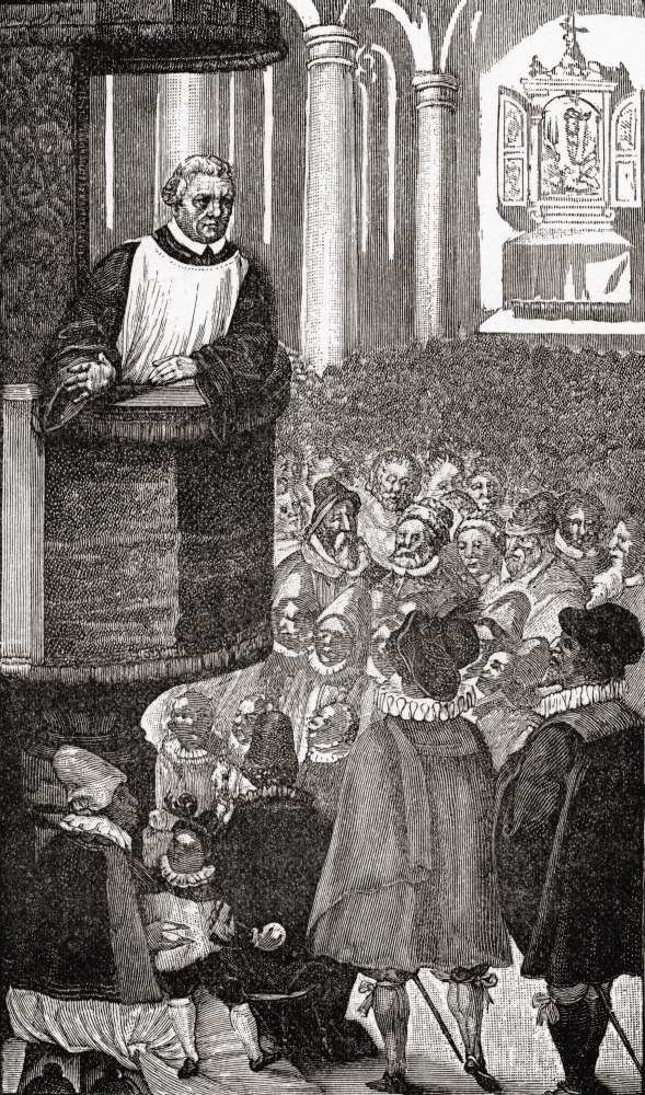 Luther Preaching. Martin Luther - 1483 Poster Print - 22 x 38 - Large