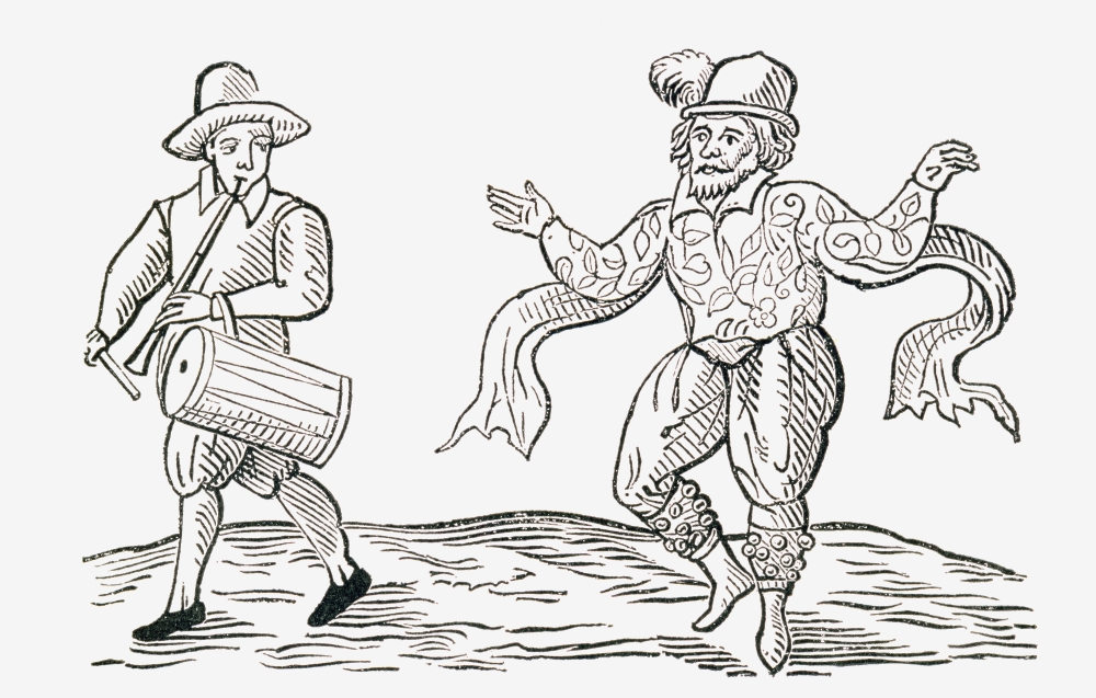 Picture of   William Kemp Dancing The Morris. William Kempe&#44; Died C.1603 English Actor & Dancer From The Book Short History of The English People by J.R. Green Published London 1893 Poster Print&#44; 18 x 11