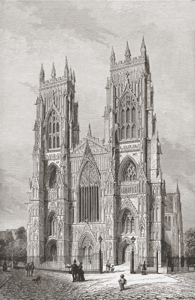 Picture of   York Minster&#44; York&#44; England&#44; As It Was In The 19th Century From The Book Short History of The English People By JR Green Published London 1893 Poster Print&#44; 22 x 36 - Large