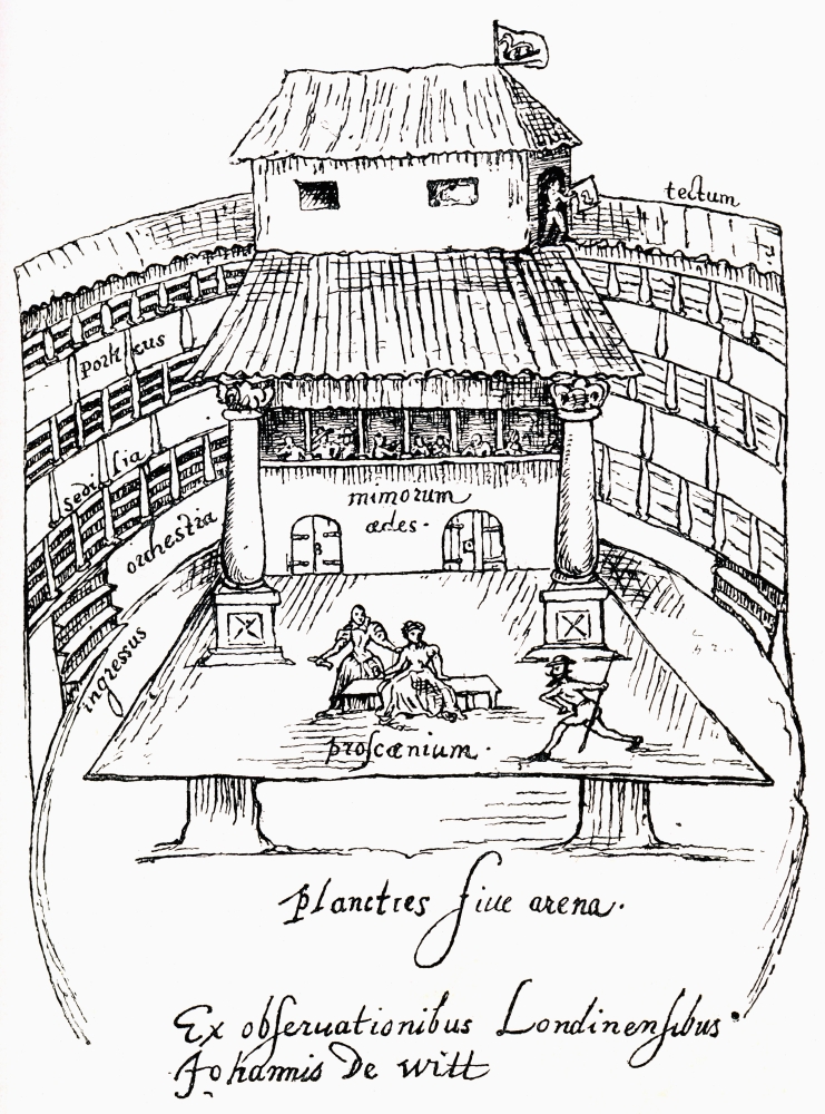 Picture of Posterazzi  After A 1596 Sketch of A Performance In Progress On The Platform Or Apron Stage of The Swan Theatre&#44; Southwark&#44; London&#44; England From The Book Short History of The English