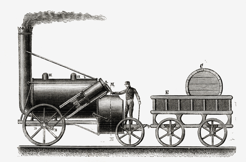 Picture of Posterazzi  The Rocket. Steam Engine Partially Designed By English Engineer George Stephenson&#44; 1781-1848 From Nuestro Siglo Published Barcelona 1883 Poster Print&#44; 36 x 22 - Large