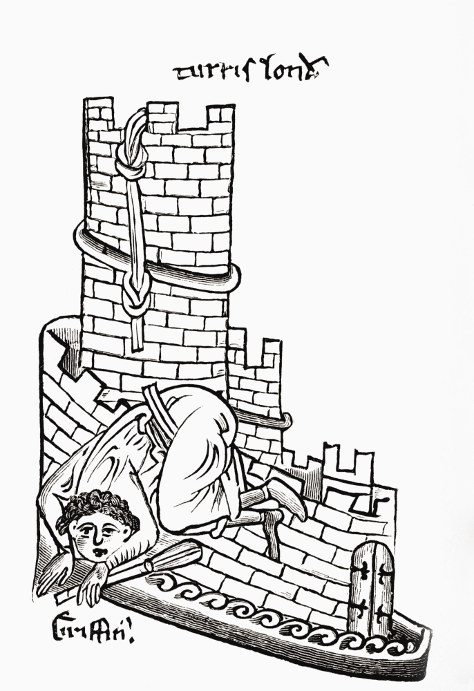 DPI1877892 Gruffydd Trying to Escape From The Tower of London In 1243 After The Drawing By Poster Print, 12 x 17