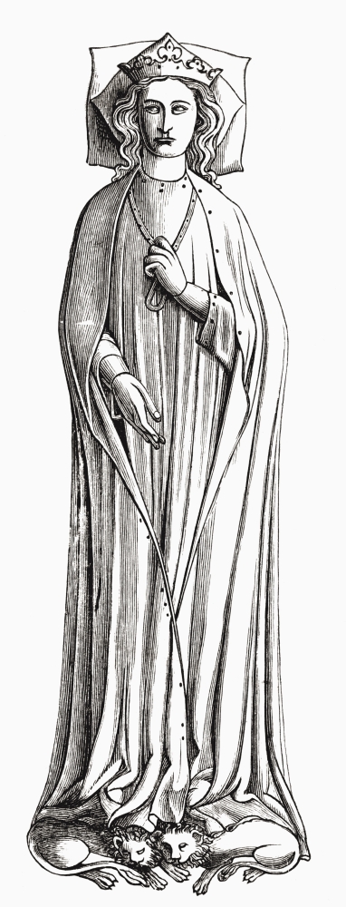 Picture of Eleanor of Castile, 1241 to 1290 First Queen Consort of Edward I of England From The Book Short History of The English People by J.R. Green Published London 1893 Poster Print, 9 x 23