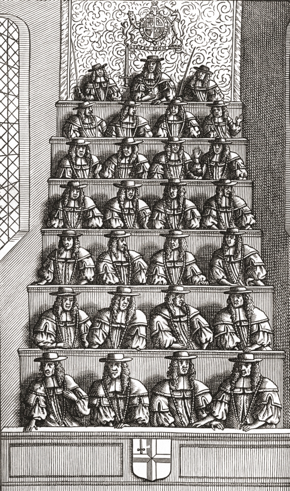 The Lord Mayor & Court of Aldermen - Frontispiece From De Launes Angliae Metropolis - 1681