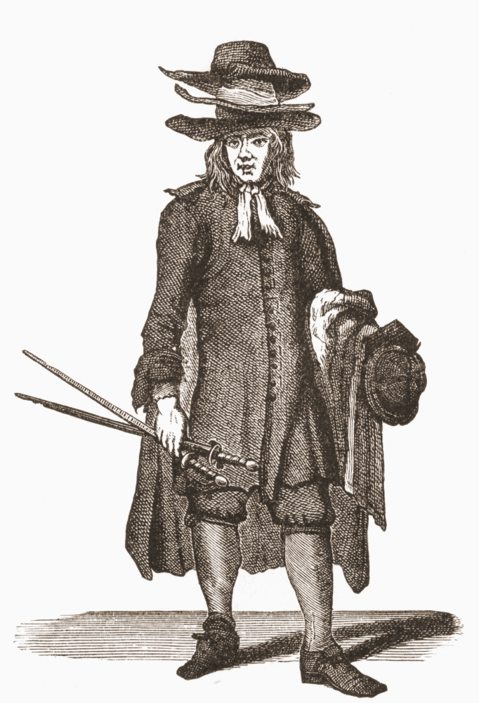 Picture of   18th Century Street Trader Selling Old Cloaks&#44; Suits&#44;Coats&#44;Hats & Swords From The Book Short History of The English People by J.R. Green Published London 1893 Poster Print&#44; 12 x 17