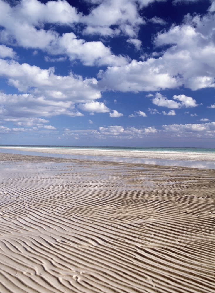 Textures In The Sand At Low Tide On The Beach Beside Lucayan National Park Poster Print - 12 x 16