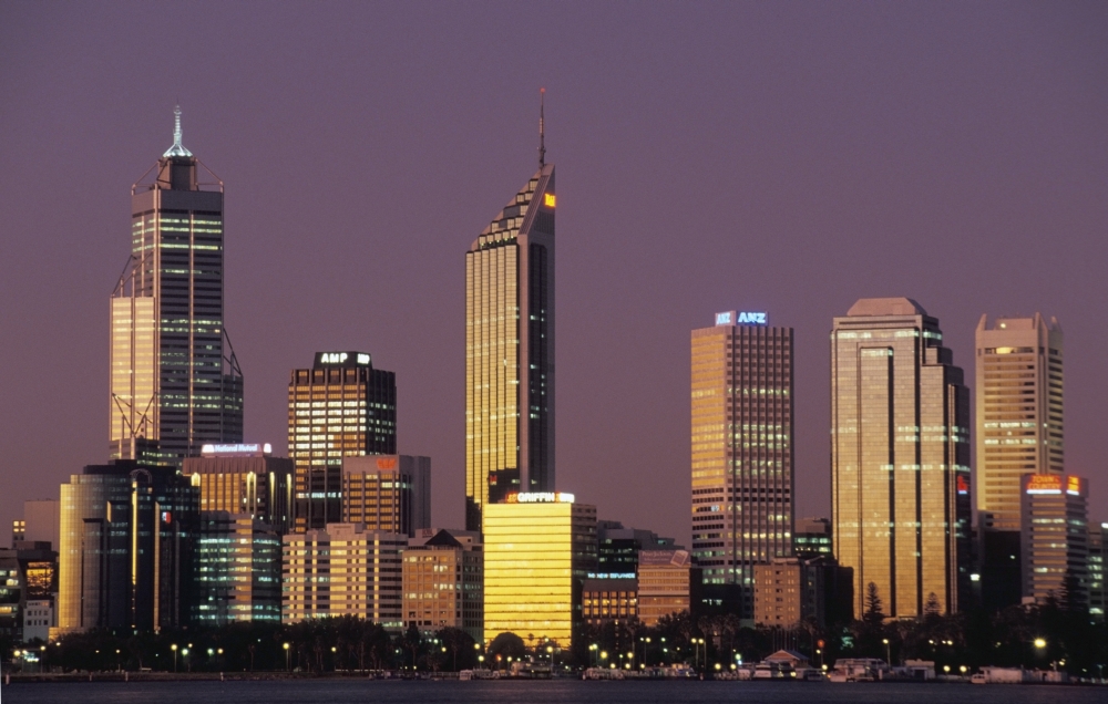 Perth Skyline At Dusk Poster Print - 17 x 11