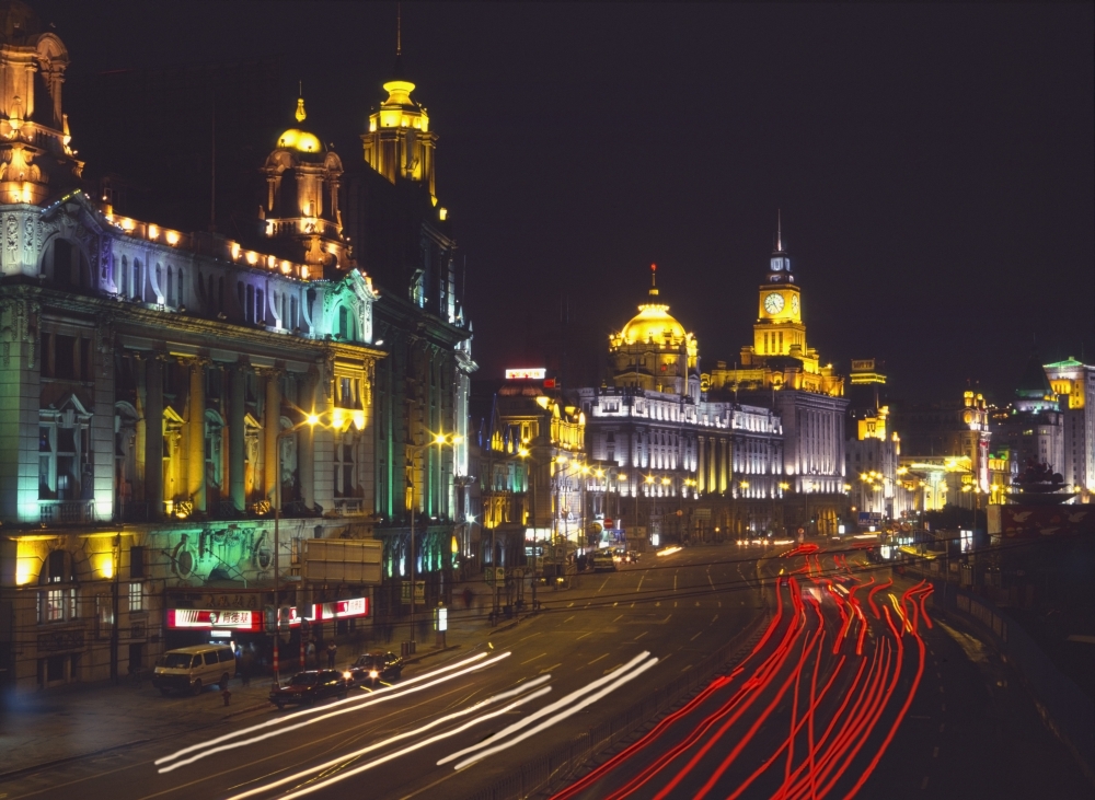 The Bund At Night Poster Print - 16 x 12