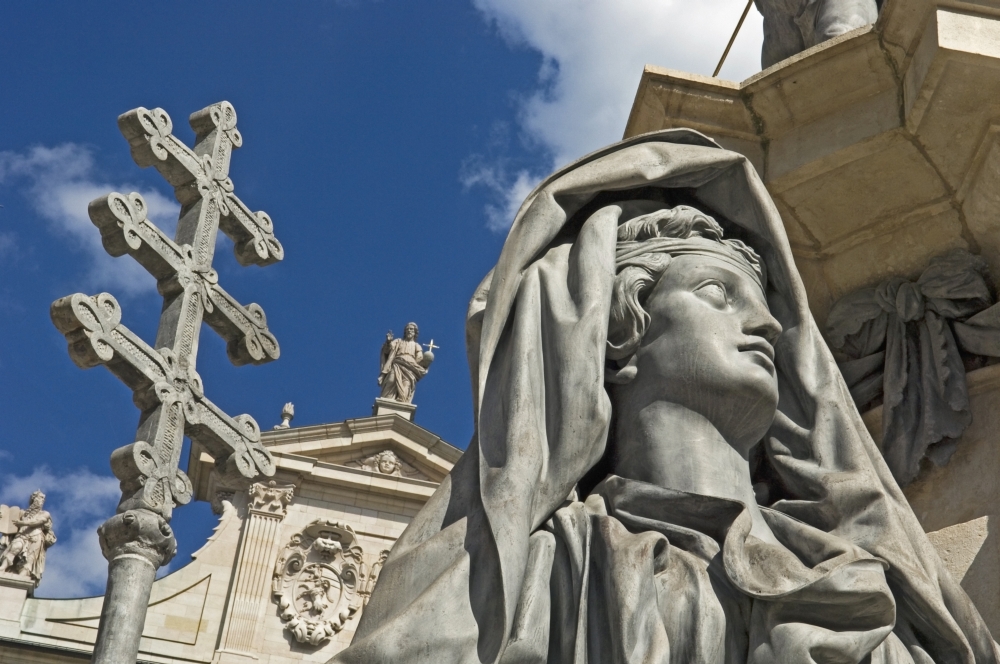 Statue At Domplatz Cathedral - Close Up Poster Print