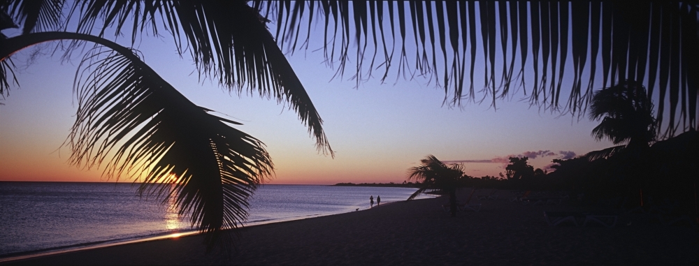 Idyllic Tropical Beach At Sunset Poster Print - 23 x 8