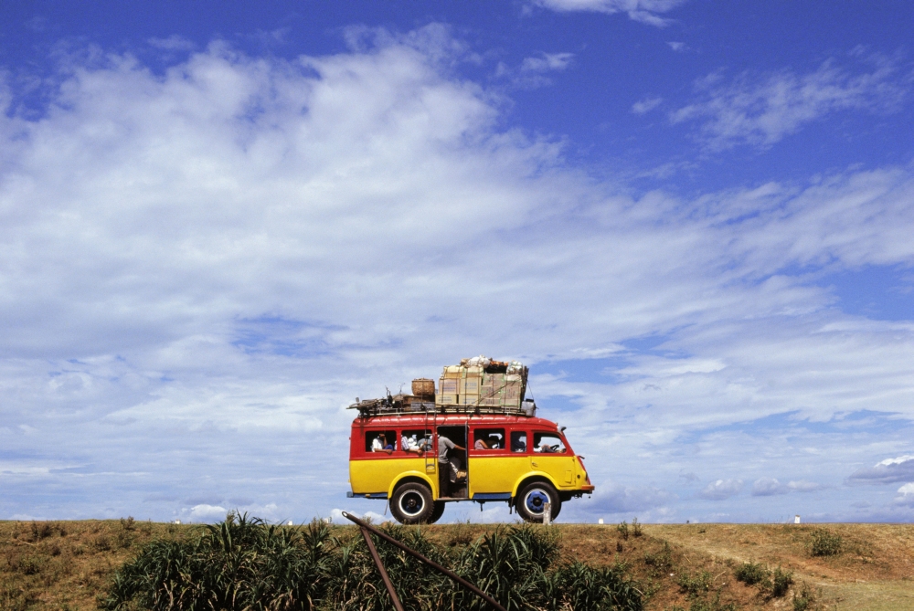 Minibus Driving Along Highway 1 Poster Print, 34 x 22 - Large