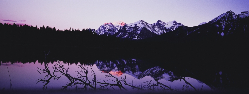 Mountains & Lake At Icefields Parkway Poster Print, 44 x 15 - Large