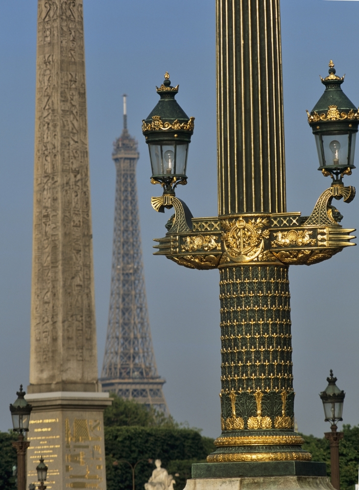 Eiffel Tower & Street Lights Poster Print - 24 x 32 - Large