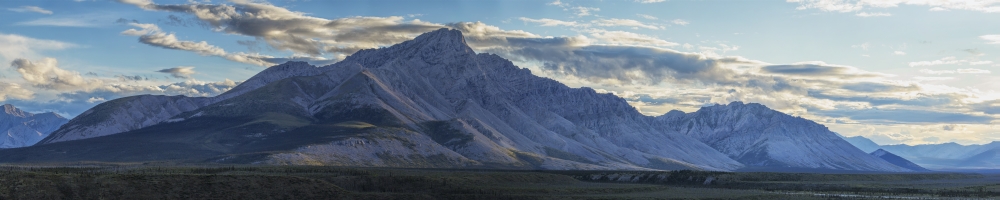 DPI12283671 Panoramic Image of Royal Mountain Along The Wind River Peel Watershed - Yukon Canada Poster Print - 48 x 9 in.
