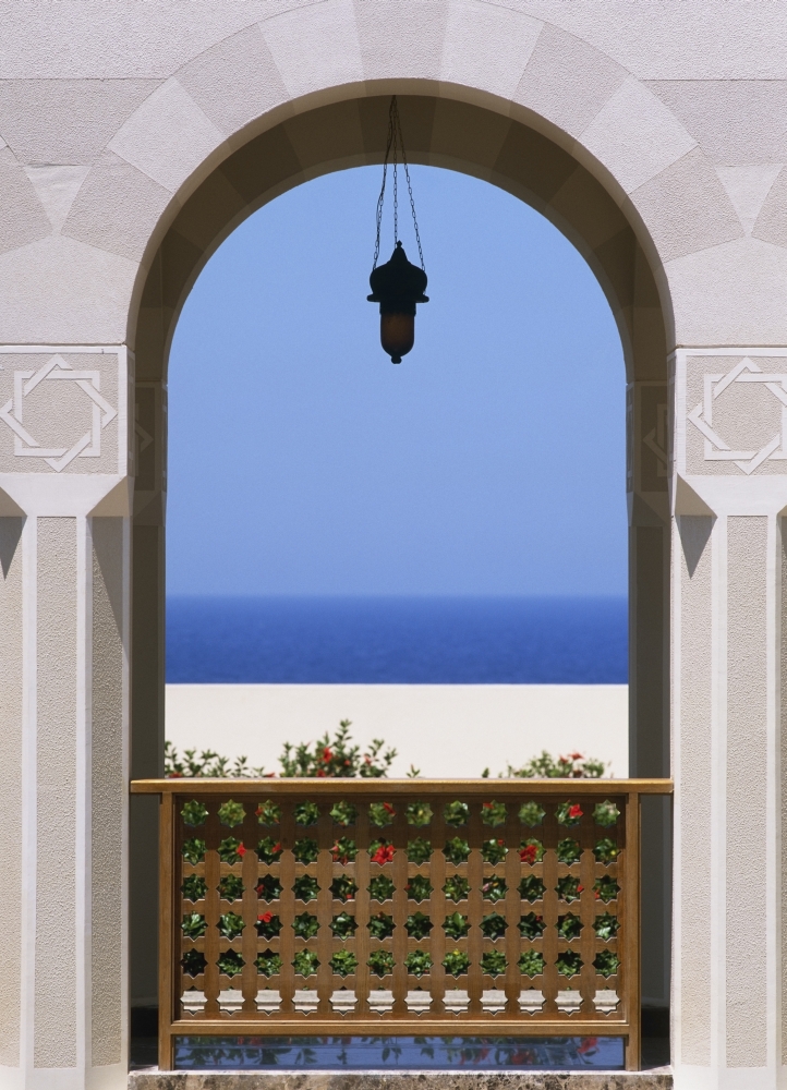 View Through Archway to Beach & Sea Poster Print, 12 x 16