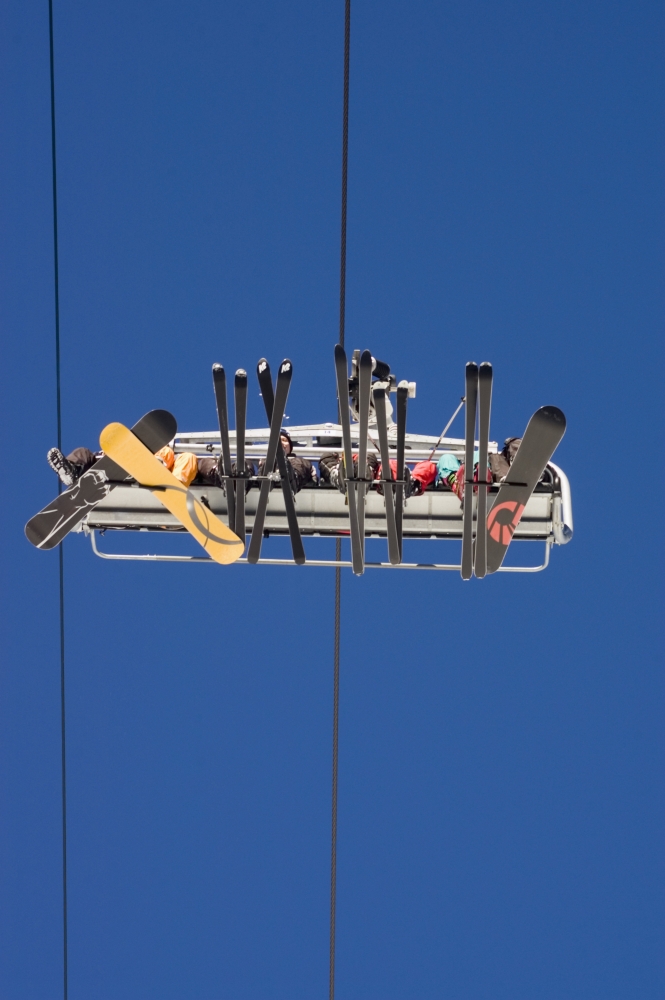 People Riding On Ski Lift At Risoul Poster Print, 11 x 17