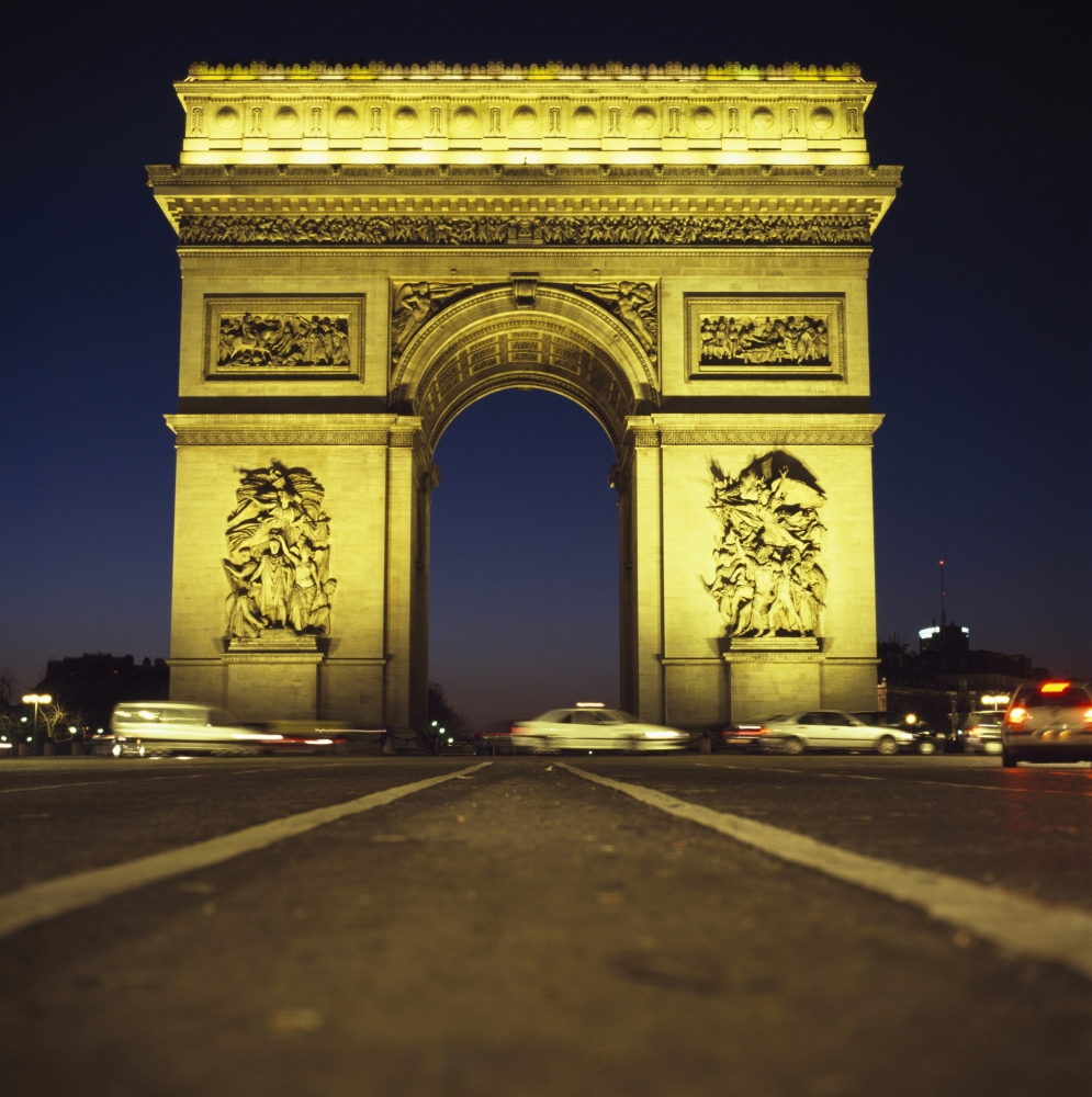 Arc De Triomphe At Night Poster Print, 24 x 24 - Large