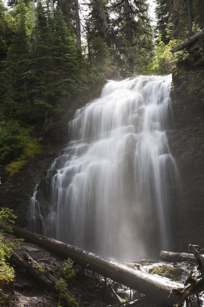 DPI1883429LARGE Waterfalls Flowing Down A Rock Cliff - Waterton, Alberta, Canada Poster Print, 24 x 38 - Large