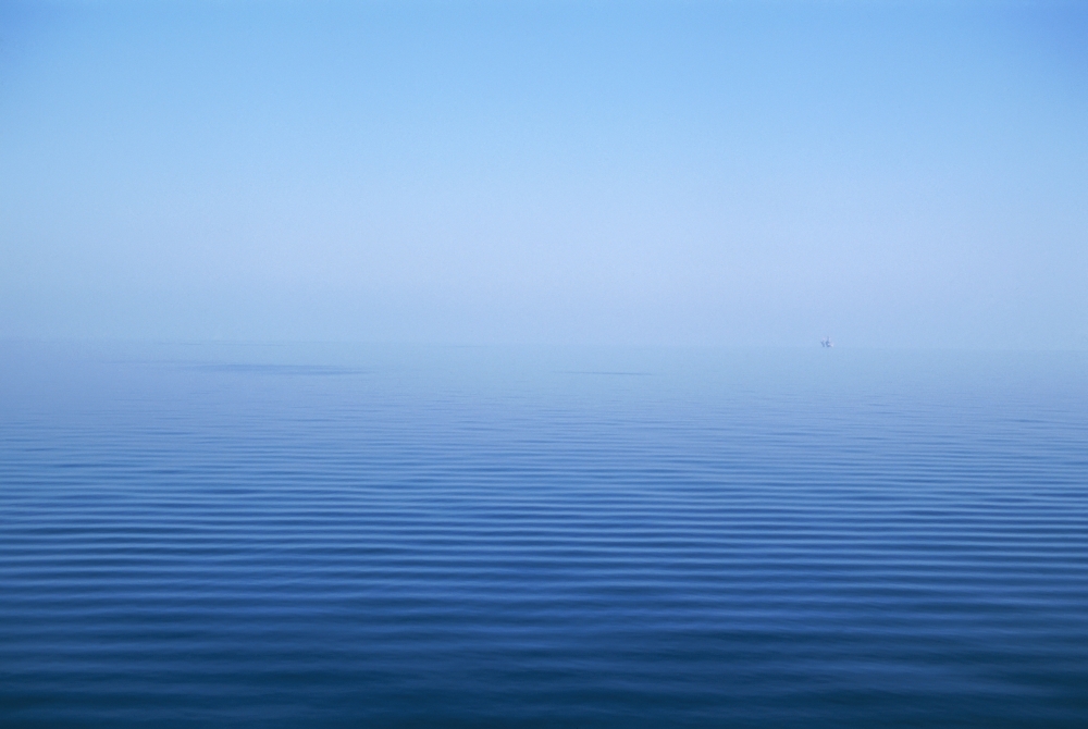 Calm Blue Water Disappearing Into Horizon Poster Print - 36 x 24 - Large