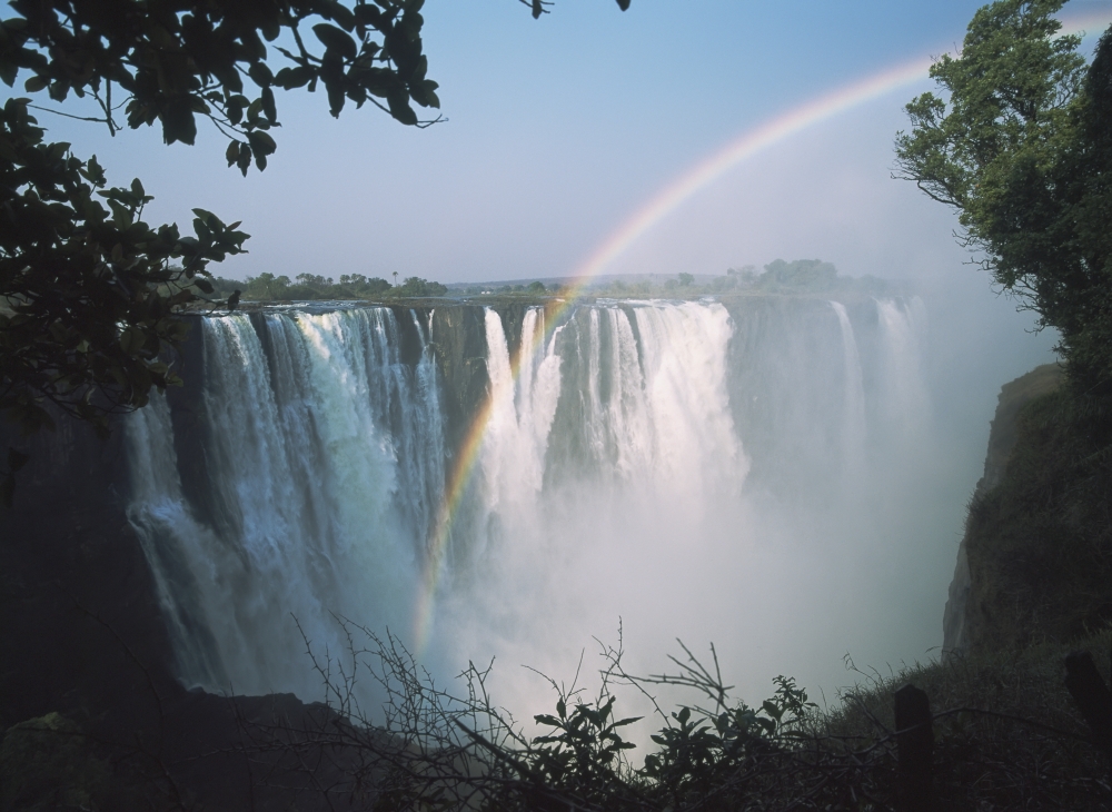 Rainbow In Front of Victoria Falls Poster Print - 36 x 26
