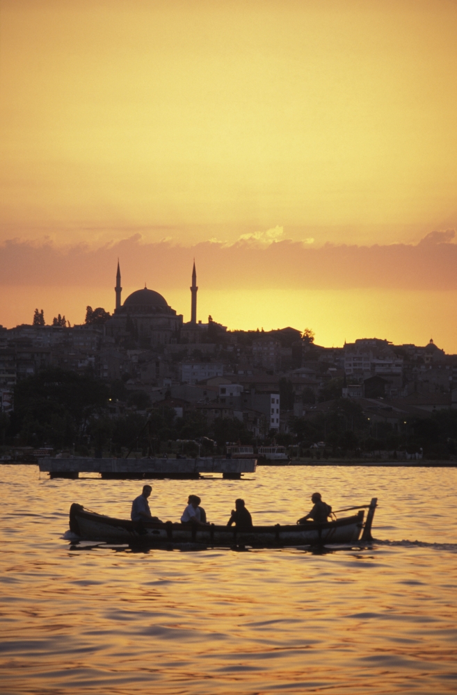 Turkey - Boat On The Bosphorus At Sunset - Istanbul Poster Print