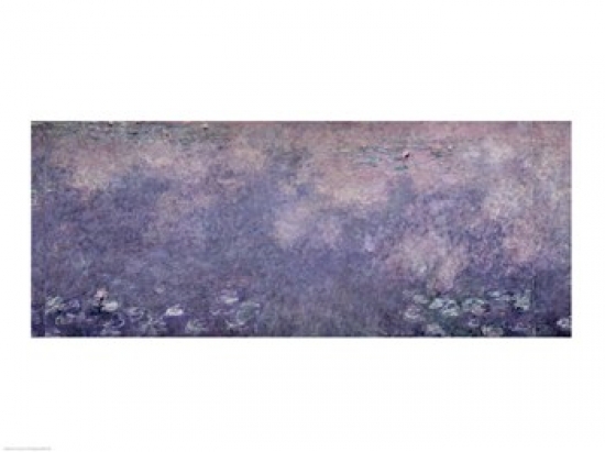 Waterlilies Two Weeping Willows Centre Right Section 1914-18 Poster Print by Claude Monet