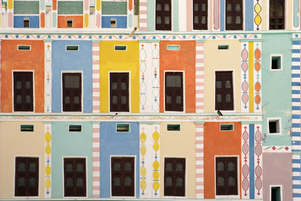 Bright Multicolored Building - Close Up Poster Print