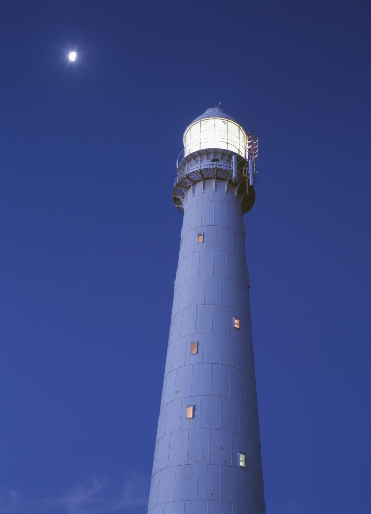 DPI1886031 Moon Above Lighthouse At Dusk Poster Print, 13 x 18