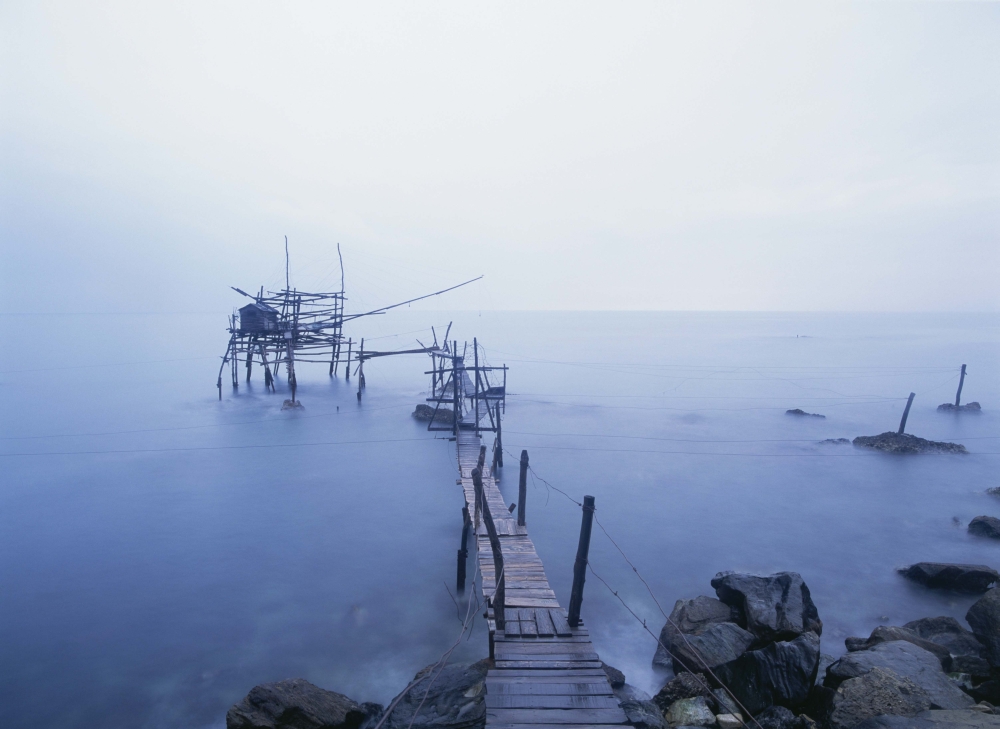 Old Fishing Platform At Dusk Poster Print - 16 x 12