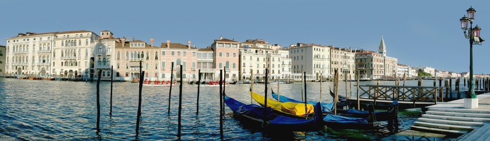 Panoramic of Colourful Venetian Waterfront Poster Print - 26 x 7