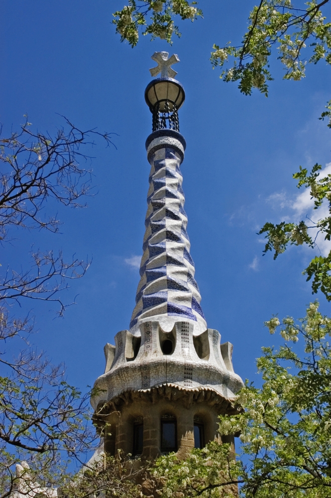 Tower & Tree At Parc Guell Poster Print - 24 x 38 - Large