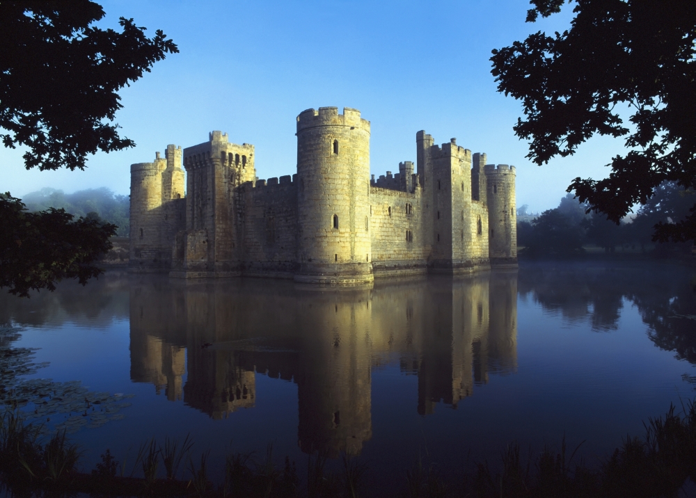 The Majestic Bodiam Castle & Its Reflection In Surrounding Moat Poster Print