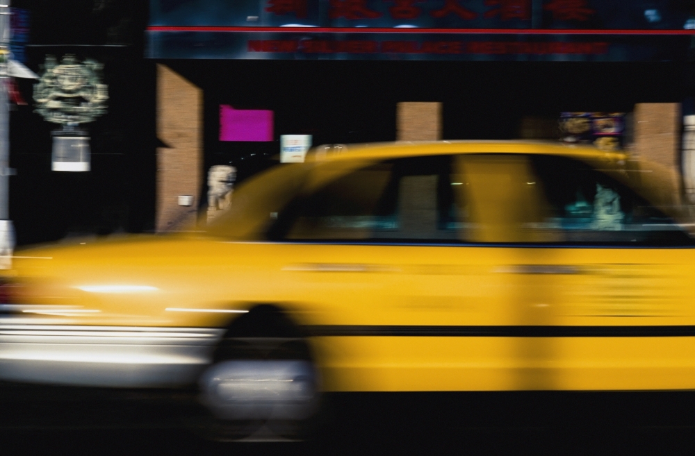 Blurred Yellow Taxi Poster Print - 19 x 12