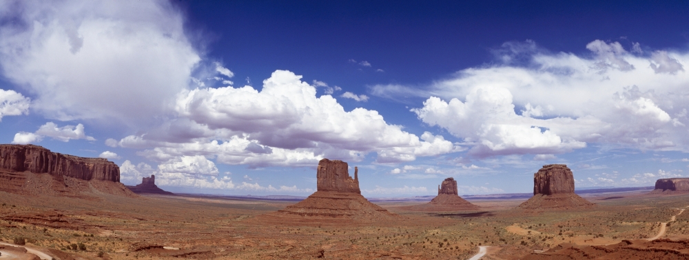 Glove Buttes & Clouds Poster Print - 35 x 13
