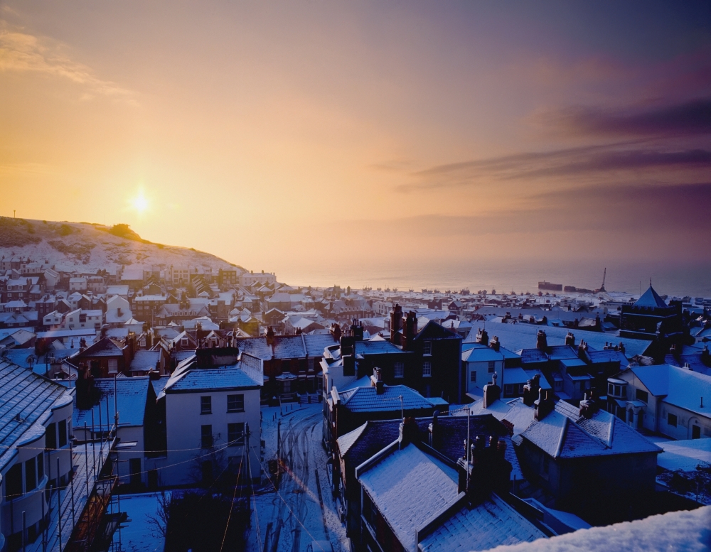 Snow Covered Rooftops of Hastings Poster Print - 34 x 26 - Large