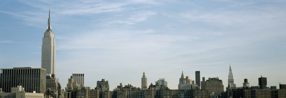 New York City Skyline Poster Print - 26 x 9