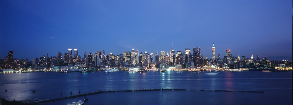 Midtown Manhattan Skyline From Weehawken Poster Print 36 x 12
