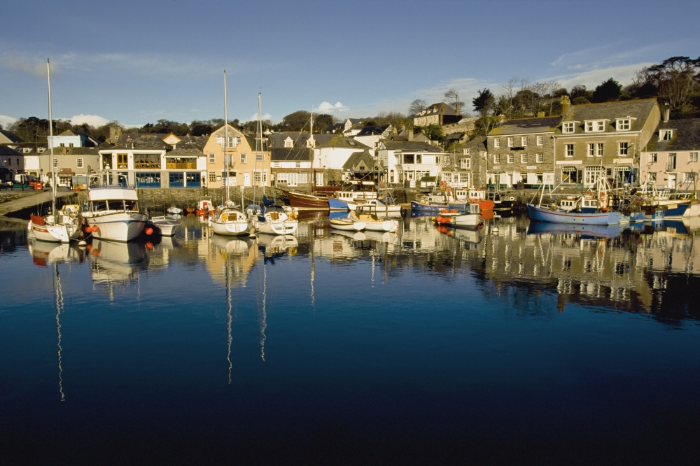 Padstow Marina Reflecting In Water Poster Print, 19 x 12
