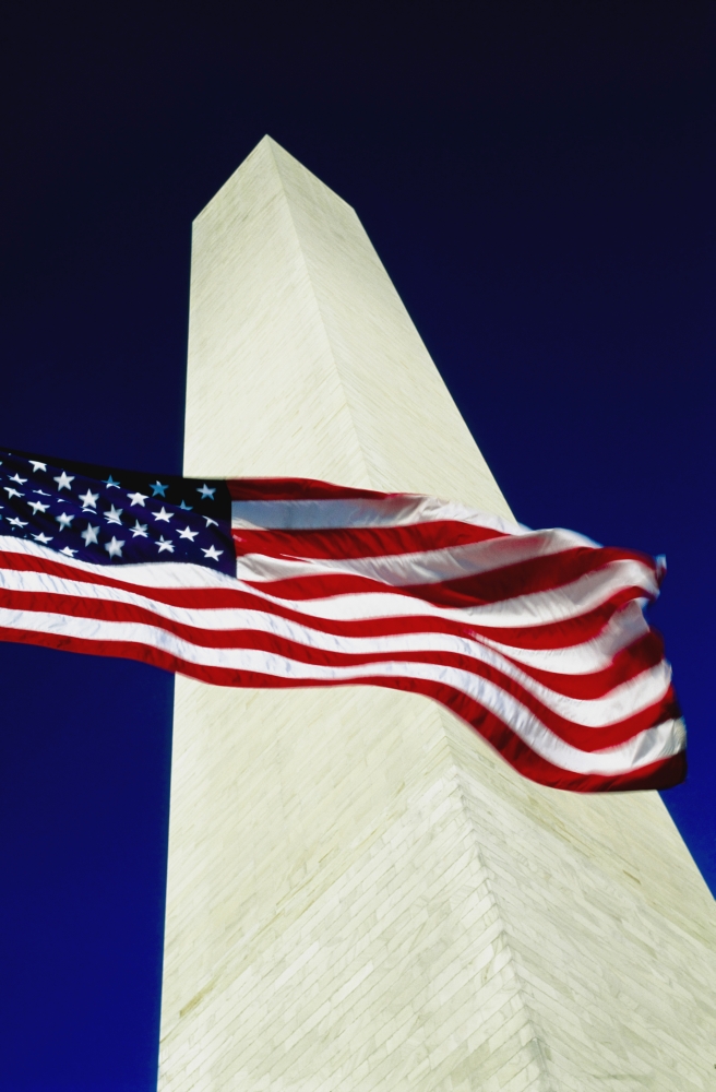 DPI1892037LARGE Washington Monument & American Flag Poster Print, 24 x 38 - Large