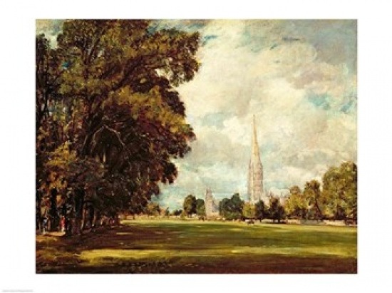 Salisbury Cathedral From Lower Marsh Close 1820 Poster Print by John Constable - 24 x 18 in.