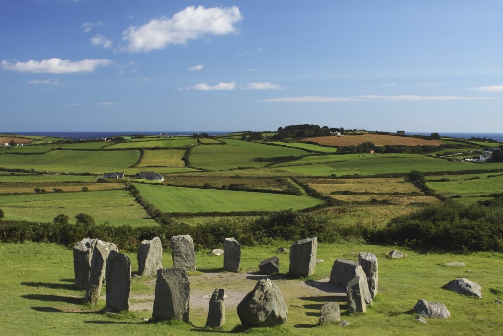 Drombeg Stone Circle Near Glandore In West Cork In Munster Region - County Cork, Ireland Poster Print, 19 x 12 -  BrainBoosters, BR482319