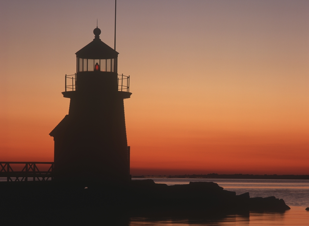 Lighthouse At Sunrise Poster Print, 18 x 13