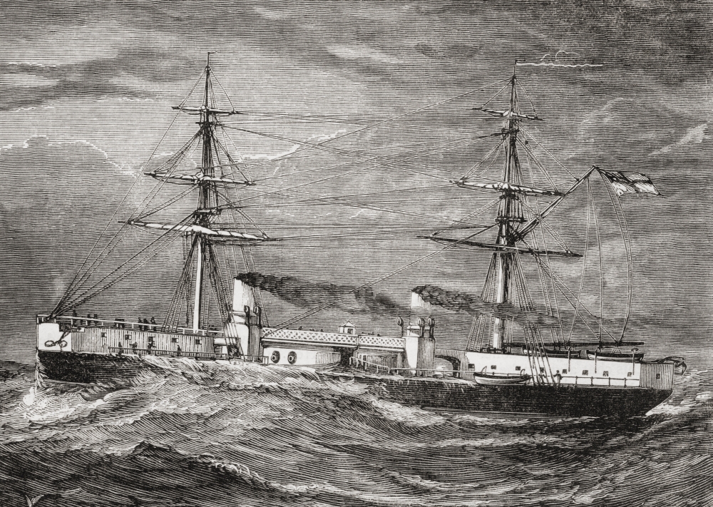 Hms Inflexible. Invincible Class Battlecruiser of The British Royal Navy From The Book Our Own Magazine Published 1885 Poster Print, 34 x 24 - Large